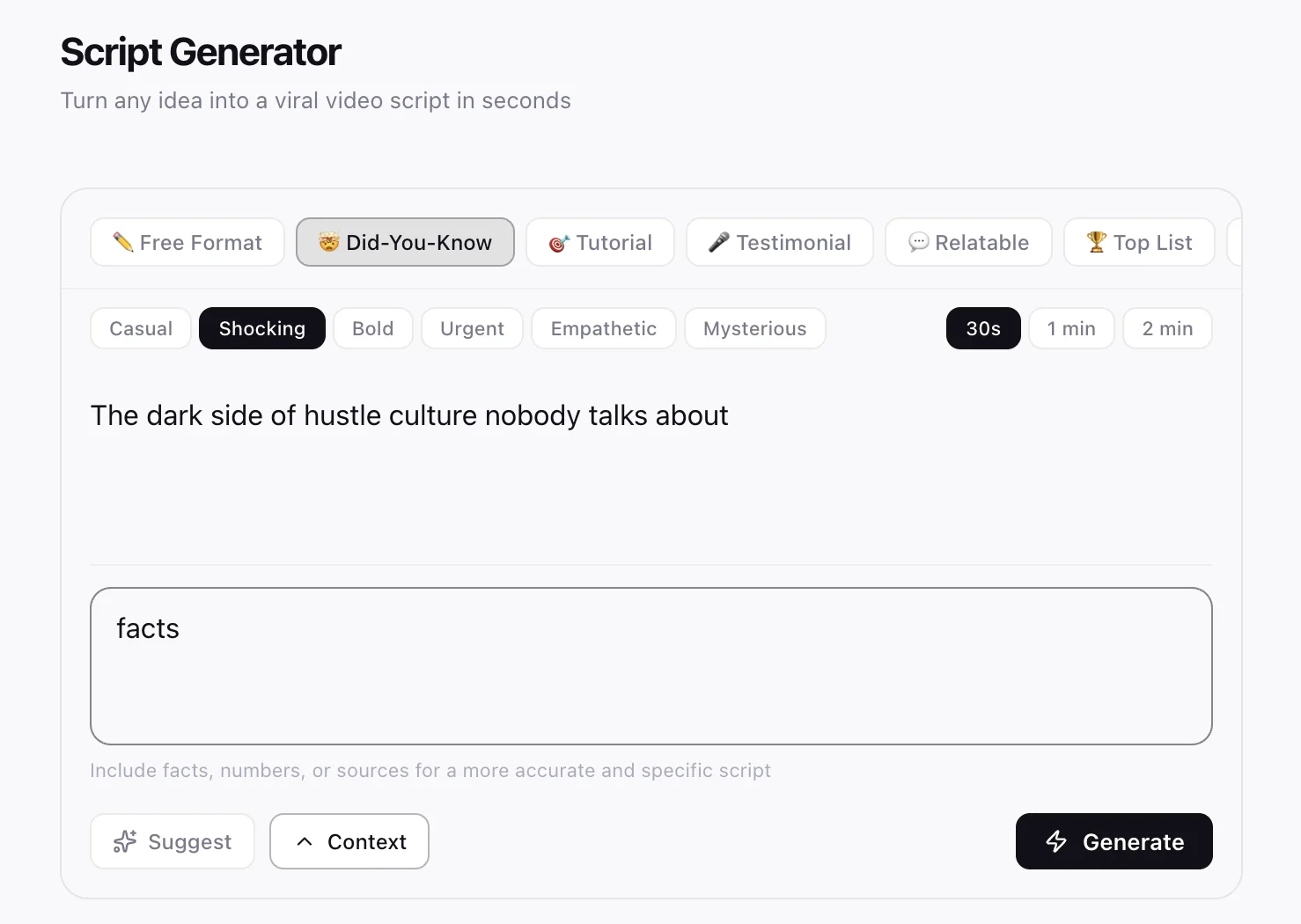 Script Generator